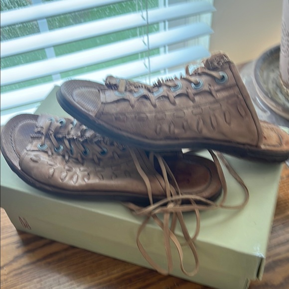 A.S.98 Tan Gladiator Sandals with Lace-Up Design - Picture 4 of 5